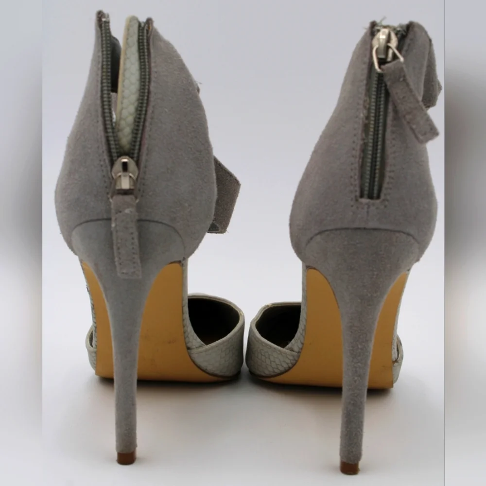 Steve Madden Grey Microsuede Heels – Size 7.5 - Picture 4 of 7